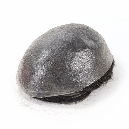 thin Skin Hair System 0.02-0.04mm Knotless V-loop all over Pu base Toupee for Men 100% Human Hair System Capillary Prosthesis