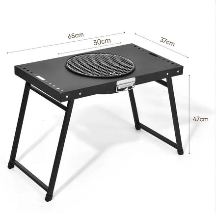 Metal Folding Camping Table for BBQ Tools and Picnics