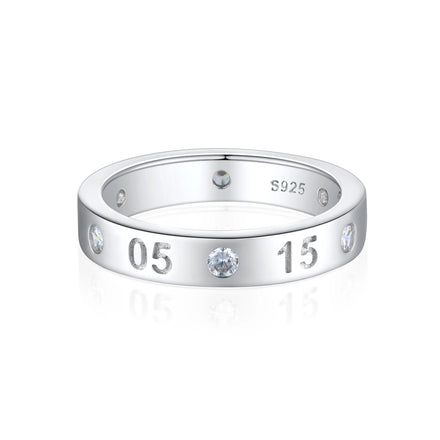 Luxury 925 Silver Women's Engagement Rings Fine Jewelry Diamond Rhodium Plated Classic Original Wedding Number Rings Wholesale