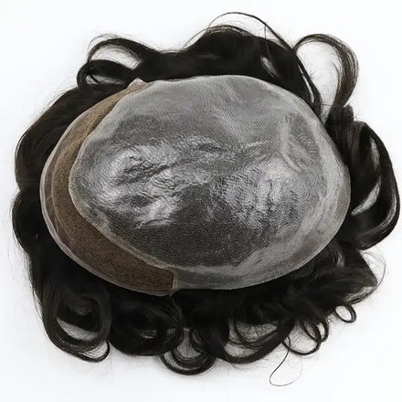 Remy Human Hair Pu with Lace BIO Base Toupee for Men