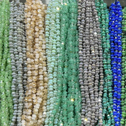 Factory Wholesale 3*6mm Translucent Glass Beads DIY Bracelet Necklace Special-shaped Crystal Glass Loose Beads
