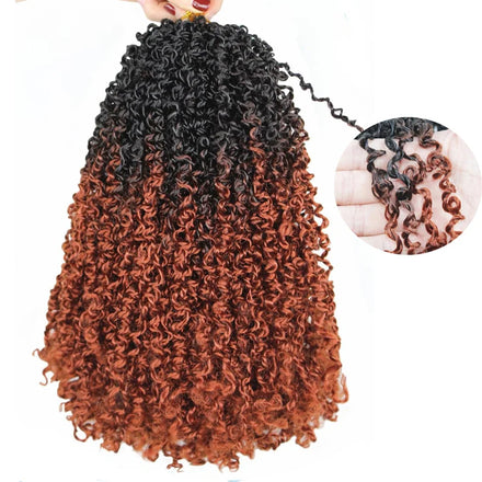 Wholesale Yanky Twist Crochet High Temperature Fiber Dyed Pre-Twisted Curly Braiding Hair Extensions Pre-looped Braids