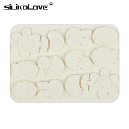 Classical Easter Egg Shape Clay Sugar Gumpaste Cake Decorating Biscuit Cookies Food Grade Silicone Candy Mold
