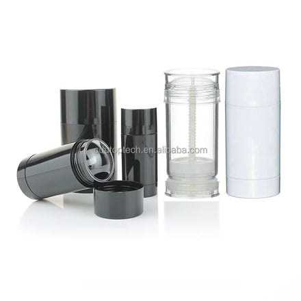 Wholesale 15g 30g 50g 75g Twist up Bottom Fill Empty Round White Black Clear Deodorant Sunscreen Stick Tube Container Packaging