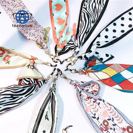 Teenyoun Bohemian Silk Scarf Glasses Chain Hanging Rope Women Retro Printed Ribbon Sunglasses Lanyard Eyewear Accessories