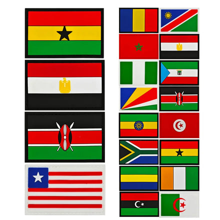 African National Flags Custom 3.15*1.97 Inches PVC Rubber Patch With 3D Logo Emblem Hook Loop Drip Plastic Label for Decoration