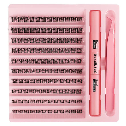 Private Label DIY Cluster Lash Kit Handmade Fan Cluster Eyelash Extensions Natural Style Yourself False Eyelashes Set