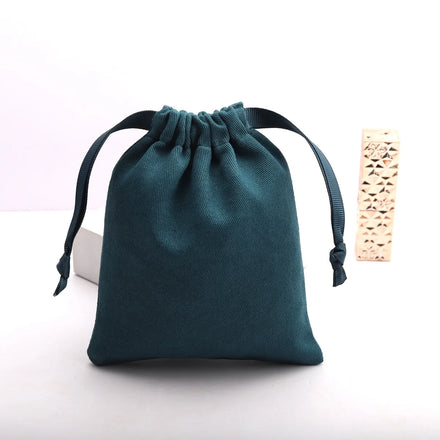 Hot Sale Navy Blue Cotton Twill Dust Shaver Gift Card Packing Bag High Quality Customizable Drawstring Pouch for Craft