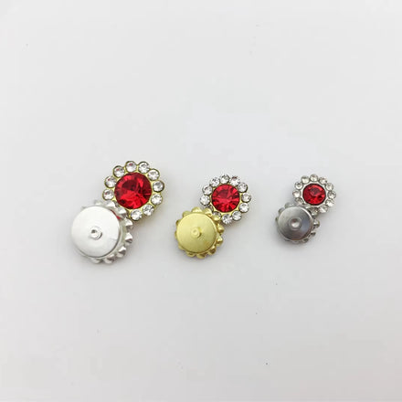 8mm Double Sun Flower Tray Rhinestone Decorative Buckle with Rhinestone-Dot Diamond DIY Sewing Clothing and Wedding Dresses