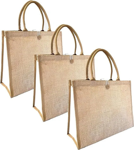 Recycled Eco-friendly CE Certified Jute Tote Bag Oversize Customized Zipper Closure Wholesale Extra Large Shopping Handbag