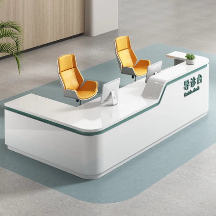 Custom Design Modern Wooden Hospital Clinic Reception Desk Simple Modern L Shaped Nurse Station Consulting Front Desk