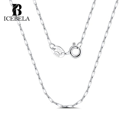 ICEBELA Wholesale Fine Jewelry Women Men Jewelry Italian 925 Sterling Silver 1.0mm Twisted Link Chain Necklace