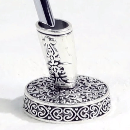 Vintage Pen Stand Base Singer Pen Display Desktop Display Holder Silver