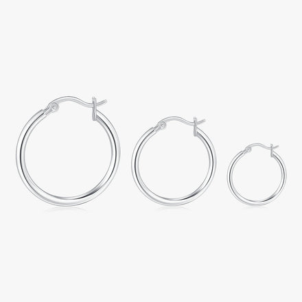 Charm Simple Real 925 Sterling Silver Big Round Hoop Earrings for Women Fashion Classic Wedding Sterling Silver Jewelry