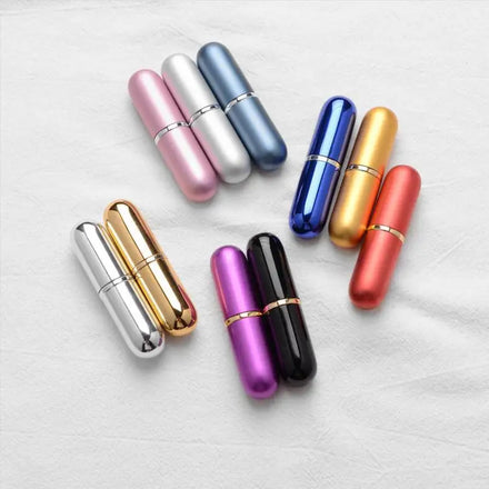 MUB Support Printing logo on 3ml Aluminum Round Black Portable Refillable Fine Mist Perfume Bottles