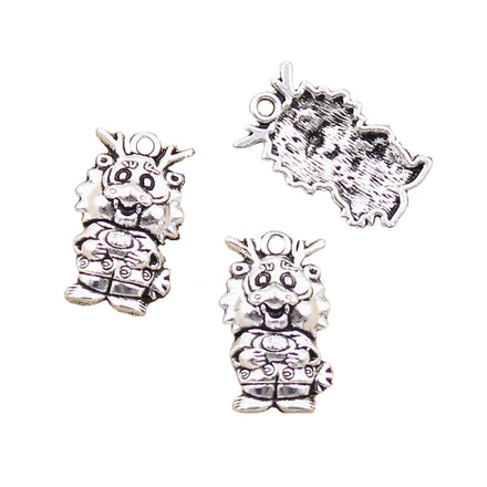 Charms China Loong Dragon 27x16mm Tibetan Silver Color Pendants Antique Jewelry Making DIY Handmade Craft