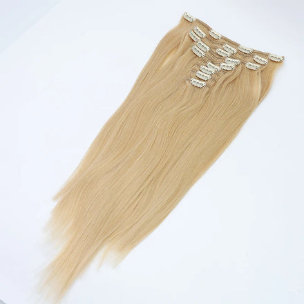 EMEDA 100% Russian Human Remy Clip on Hair Extensions Wholesale Natural Seamless Indian Clip in Hair Extension