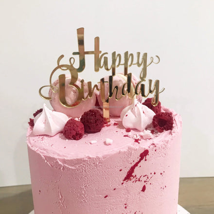 Mirror Gold Happy Birthday Cake Topper Silver Acrylic Letter Cake Toppers Personalized Topper for Birthday Decoration Cake