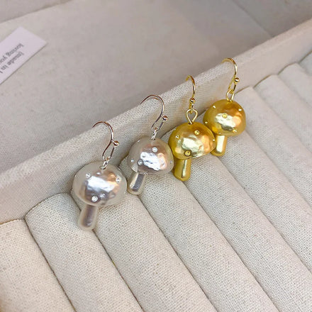 Wholesale Personalized Simple and Versatile Metal Mushroom Earrings for Women Fashion Jewelry Gifts