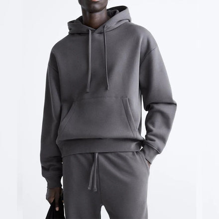 ODM/OEM Wholesale Puls Size Men Anthracite Grey Hoodies Custom Print Logo Heavyweight Hoodies