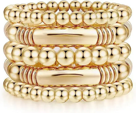 Factory Wholesale Bohemian Style Fancy Women Jewelry Beaded Bracelets Simple Gold Plated Hand Bracelet for Girls