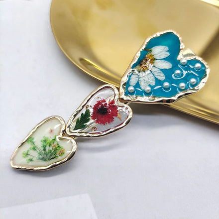 MIO Hair Accessories with Beautiful Flower Clip Hair Flower Clip Hair Neutral Enamel Retro Heart Shape for Women Girls