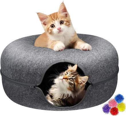 2024 Hot Selling Cat Interactive Tunnel Bed Cat Cave Nest Indoor Car Cover Bed