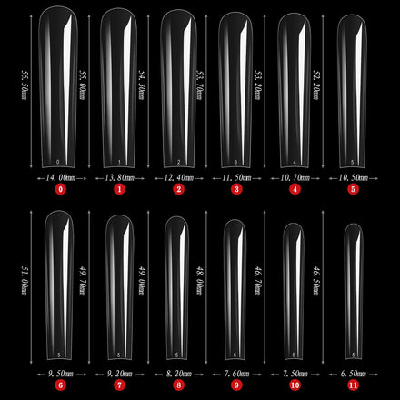504pcs XL XXXL XXL Extra Long Coffin Nail Tips Full Half Cover ABS 3XL Coffin Square Wholesale French False Nail Tips