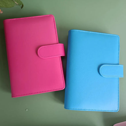 Wholesale High Quality A6 Macaron Budget Binder Label Stickers Organizer Notebook Leather Budget Binder Cover