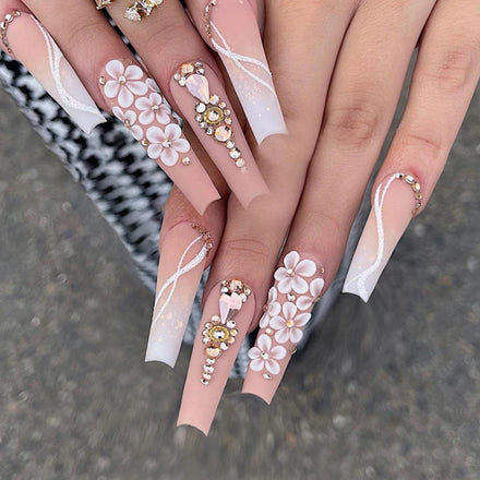 Wholesale High Quality Nails Reusable Nail Express Manicure Artificial Finger Nails with Glue Art of Fingers