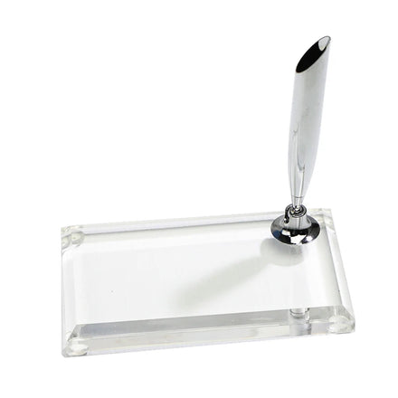 Quality Square Acrylic Pen Holder Transparent Single Pen Stand Base for Office Desk