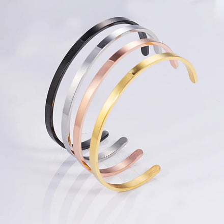 Wholesales Stainless Steel Jewelry Custom Men Women Silver 63mm Gold Plated Cuff Bracelet Bangles