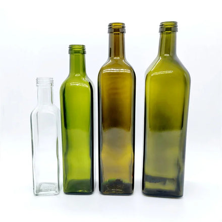 250ml 500ml 750ml 1000ml Square Olive Oil Glass Bottle Marasca Bottle Avocado Oil Bottle With Aluminium Cap