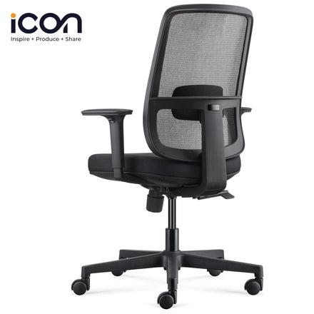 Mid Back Height Adjustable Office Ergonomic Chair With Lumbar Support Comfortable Home Backrest