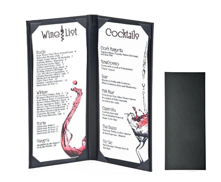 Customized logo Restaurant Menu Holder PU Leather Menu Board Guest Menu Folder cover