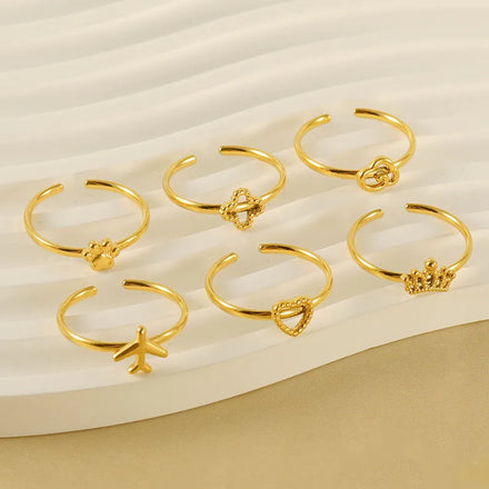 18K Gold Plated Stainless Steel Minimalist Couples Finger Ring