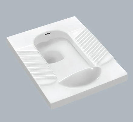 Medyag Best Selling Modern Anti-slip White Ceramic Floor Mounted Toilet Squatting Pan Without Trapway with Fender