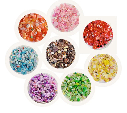Mix Designs 1000pcs Rainbow Charms Dessert Cartoon DIY Resin Flatback Cabochon Lucky Bag DIY Phone Case