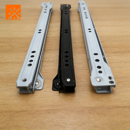 White Silent Soft Close Under Mount Drawer Slides Powder Coated Roller Fgv Type Drawer Slide