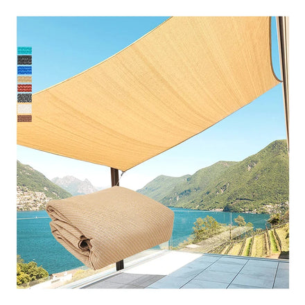 Durable Water Permeable Beige Hdpe Sun Shade Sail Shade Cloth Outdoor 2.5x2.5m