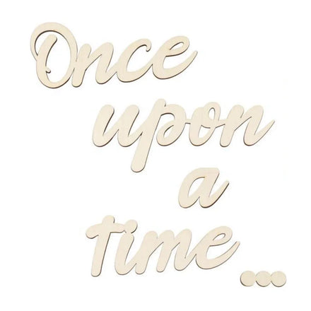 INS Wooden English Sings Slogan Once Upon a Time Bedroom Home Decor Wall Decoration Hanging Wooden Props Crafts