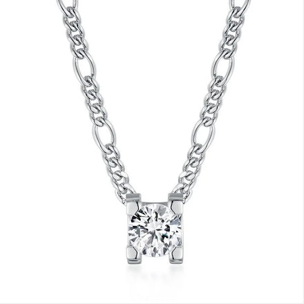Hot Selling Fashion Hip Hop Rhodium Plated Link Chain Moissanite 925 Silver Anniversary Fine Jewelry Pendant Necklace