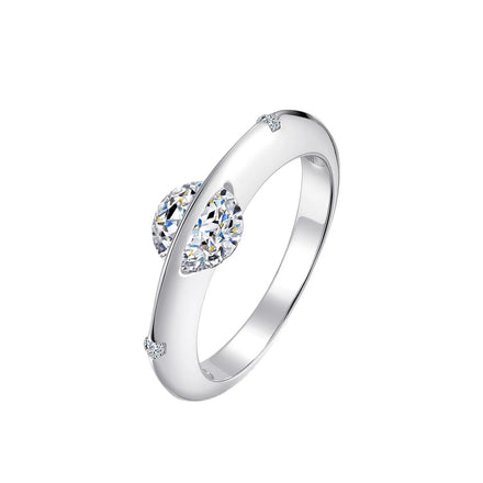 Luxury Diamond Moissanite Ring for Women Shining Universe Rotatable Design Gemstone VVS D Color 1.0CT Fine 925 Silver Ring