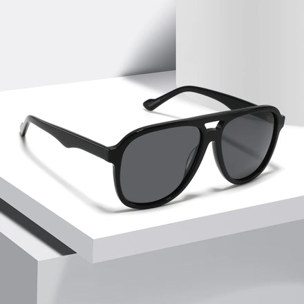 CONCHEN High End Acetate Sunglasses Polarized Mens Womens Double Bridge Luxury Oversized Sun Glasses