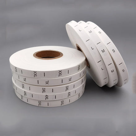 One Roll 3000pcs 8XL Ready Style Woven Knitted Jacquard Ribbon Custom Hem Label High Density Embroidery Wash Care Woven Label