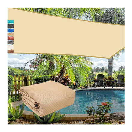 Heavy Duty Water Permeable Carport Patio Outdoor Pergola Sail Shade Canopy Sun Shade Net Cloth 2x3m