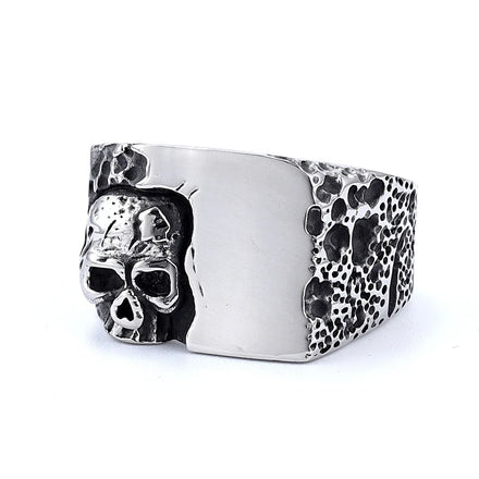 YK New Style Personalized Titanium Steel Men's Delicate Vintage Skull Design Sense Ring Niche High-end Ring Wholesale