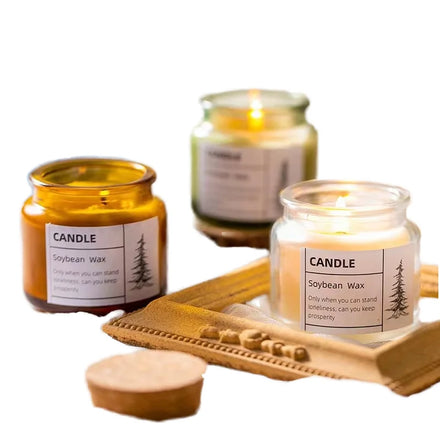 Best-Selling 100ml 200ml Transparent Green Amber Small Candle Jars Cork for Glass Candle Holders Lanterns Jars This Christmas
