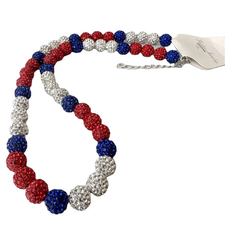 Rhinestone Baseball Inspired Beaded Necklace Necklaces for Baseball Team Lovers