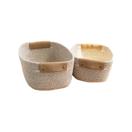 Environmentally Friendly Cotton Rope Desktop Storage Basket for Drink/Food New Miscellaneous Kitchen Organizer